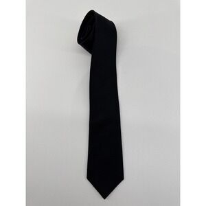 Wilke-Rodriguez Mens Black Textured 100% Silk Slim Necktie 2.5 Inch Width
